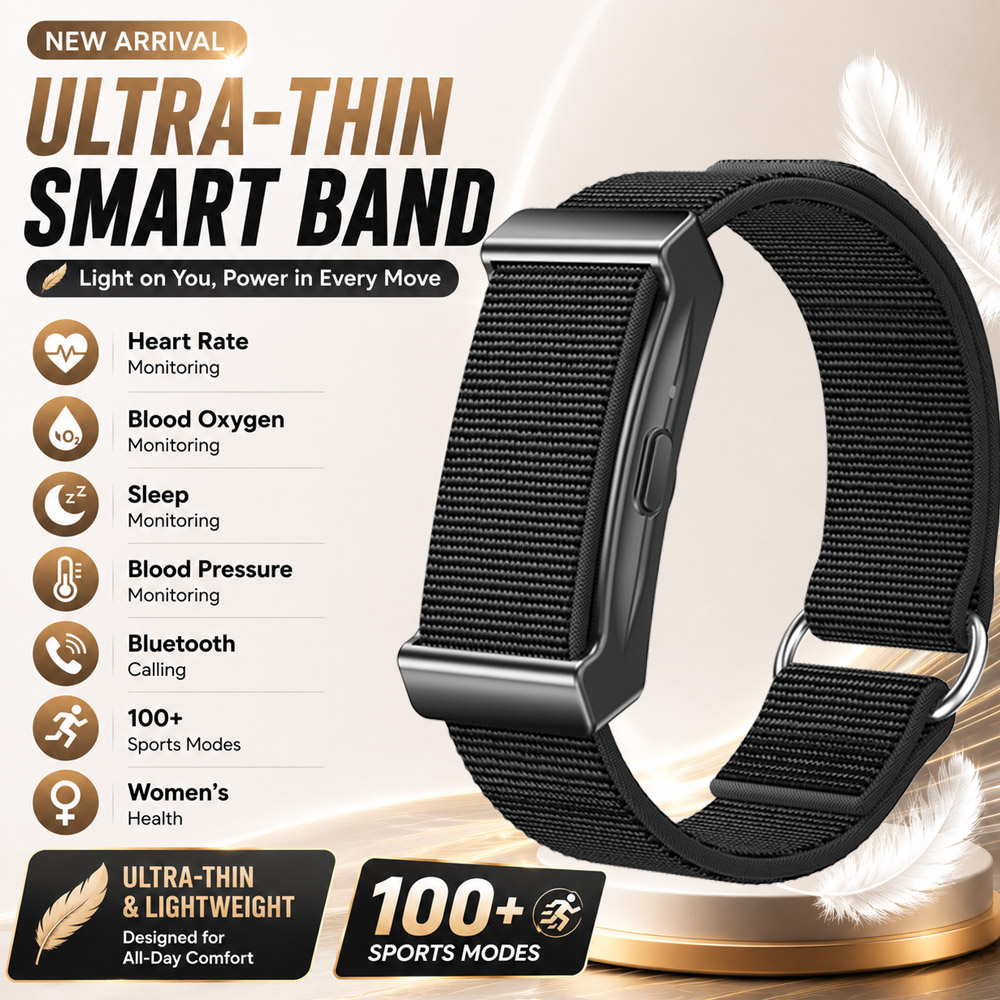 Smartwatch Slim Watches For Men - 2026New Ultra-Slim Smart Bracelet Women Sports