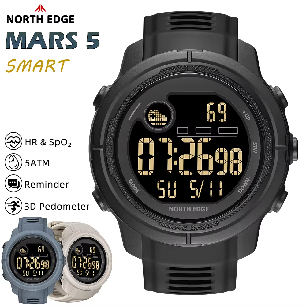 Smartwatch Digital Watches For Women - NORTH EDGE NEW MARS 5 Men's