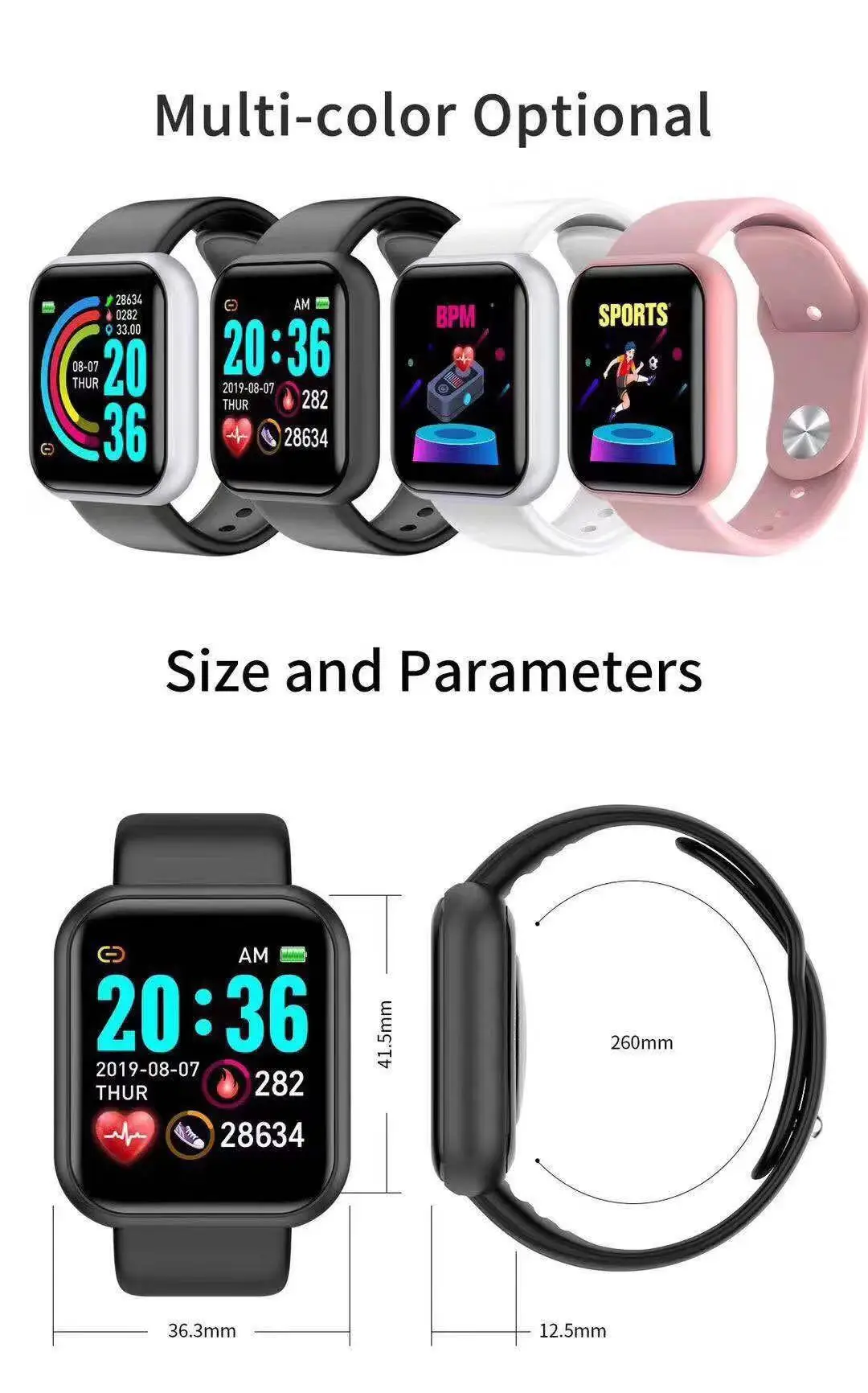 Smartwatch Digital Watches For Men - D20 Pro Smart Watch Men Y68