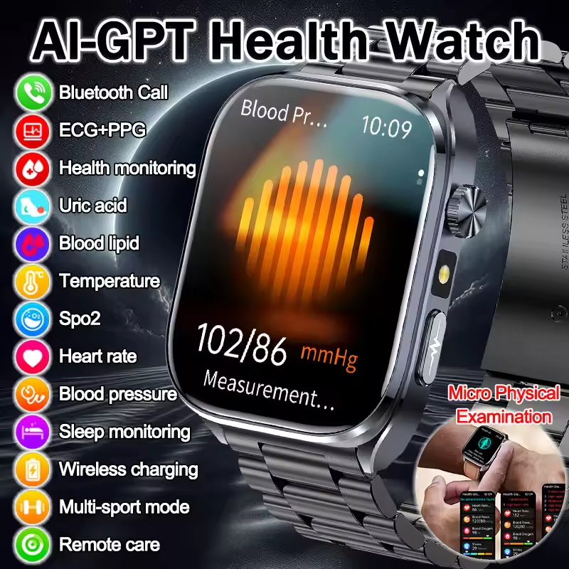Smartwatch Professional Watches For Men - 2026 New AI Health Detection ECG+PPG