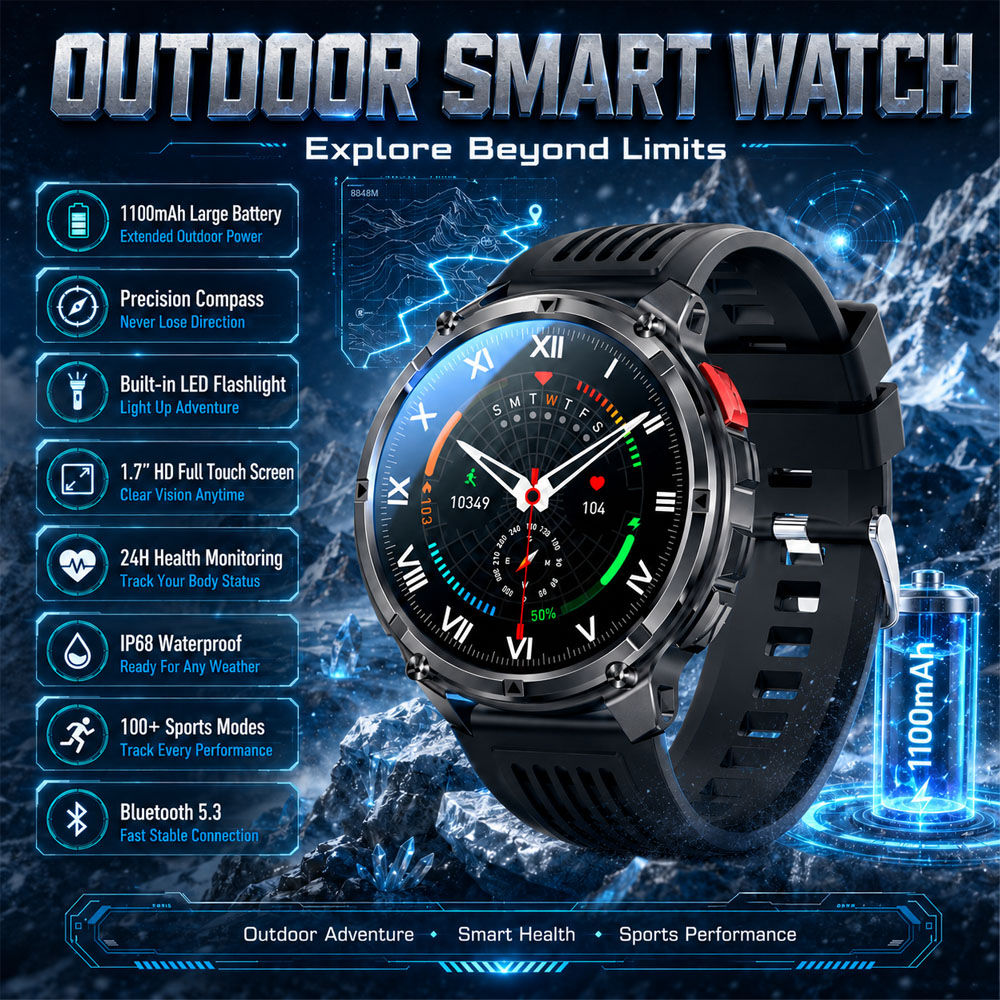 Smartwatch Rugged Watches For Men - 2026 New YAOCX AMOLED Smartwatch Men