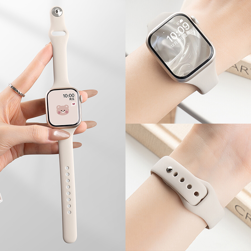 Smartwatch Slim Watches For Men - Slim Silicone Strap For Apple Watch