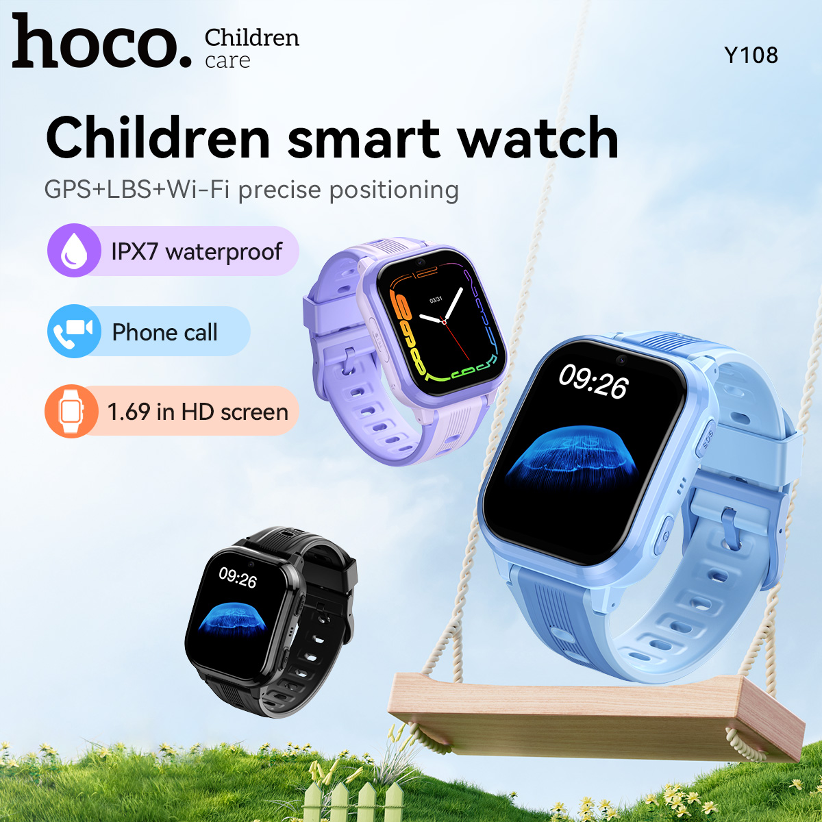 Smartwatch Watches For Kid Girl - HOCO Y108 1.69inch HD LCD Curved