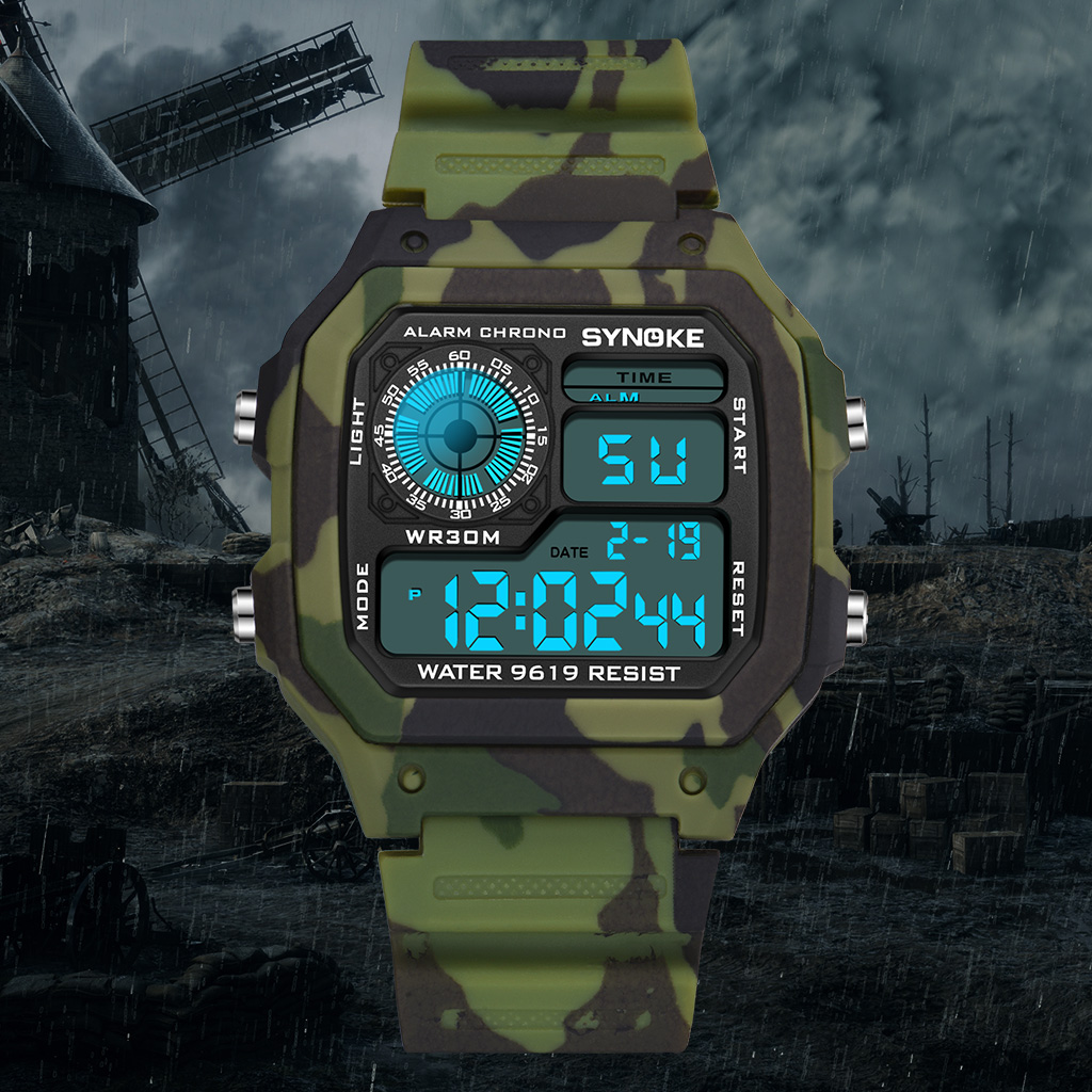 SYNOKE Outdoor Military Digita - Tide Watch Surf recension och pris