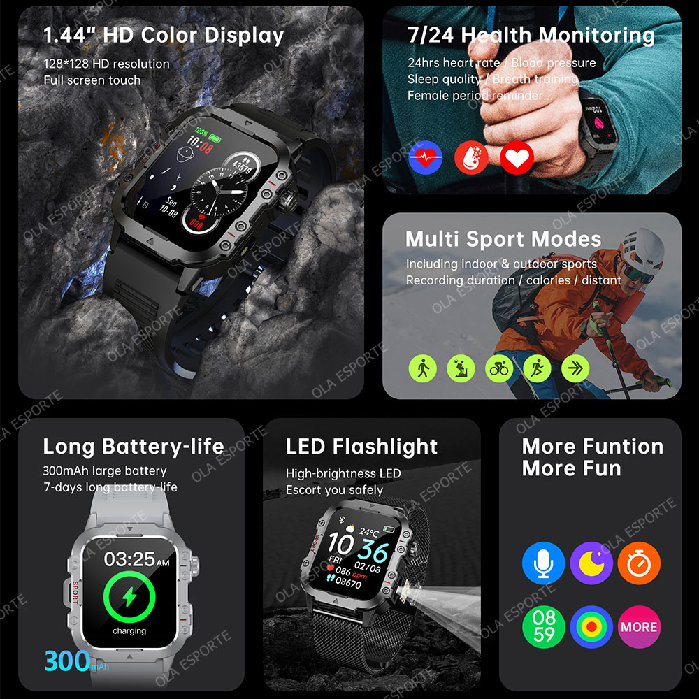 2026 New Rugged Military GPS S - Smartwatch Rugged Watches For Men recension och pris
