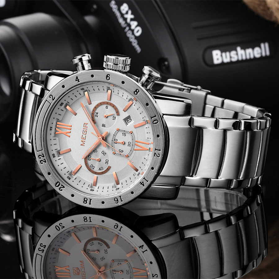 MEGIR Stainless Steel Casual W - Smartwatch Digital Watches For Men recension och pris