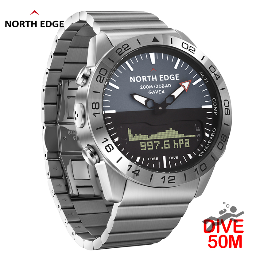 NORTH EDGE Mens Dive Watch Mil - Smartwatch Digital Watches For Men recension och pris