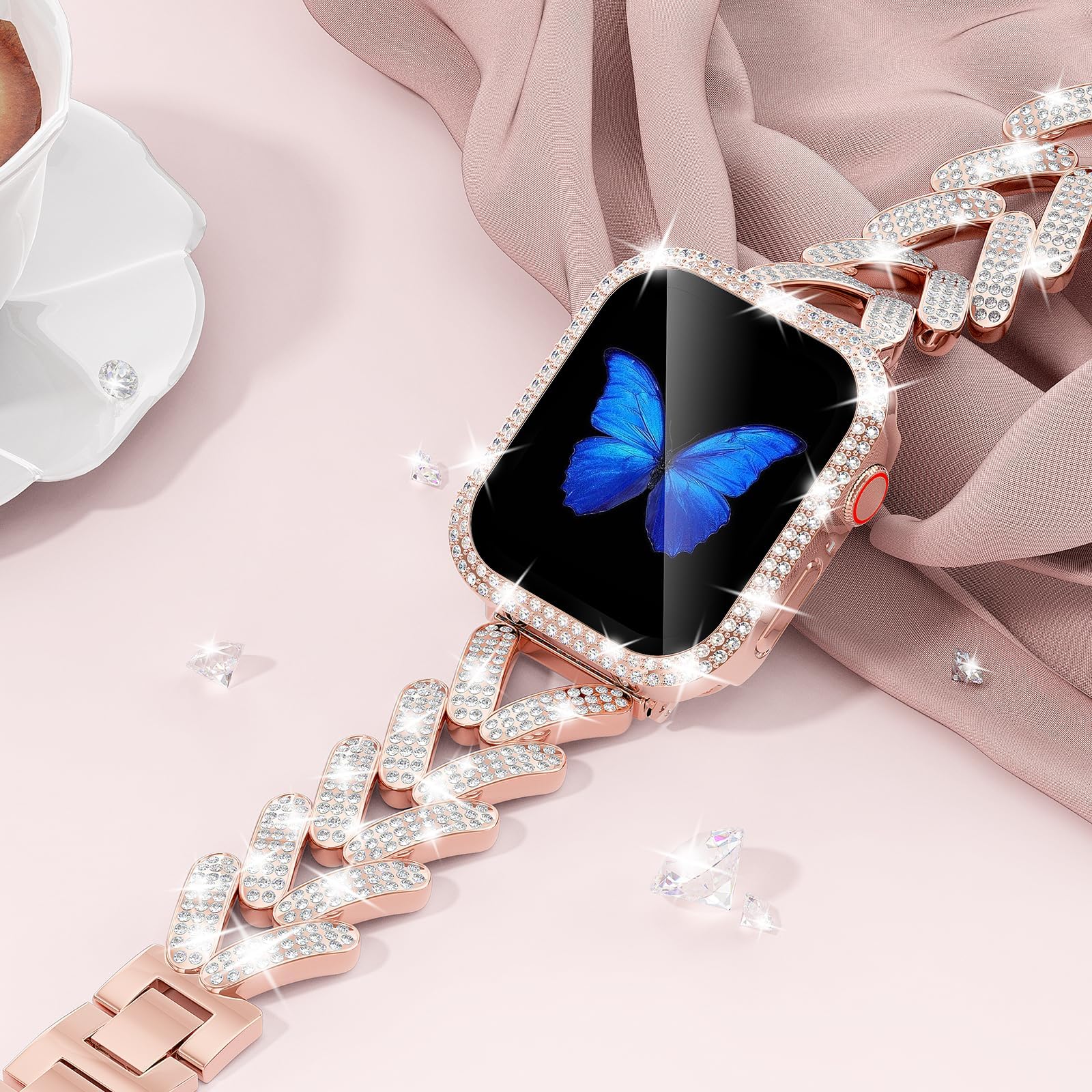 Bling Band for Apple Watch Str - Smartwatch Slim Watches For Men recension och pris