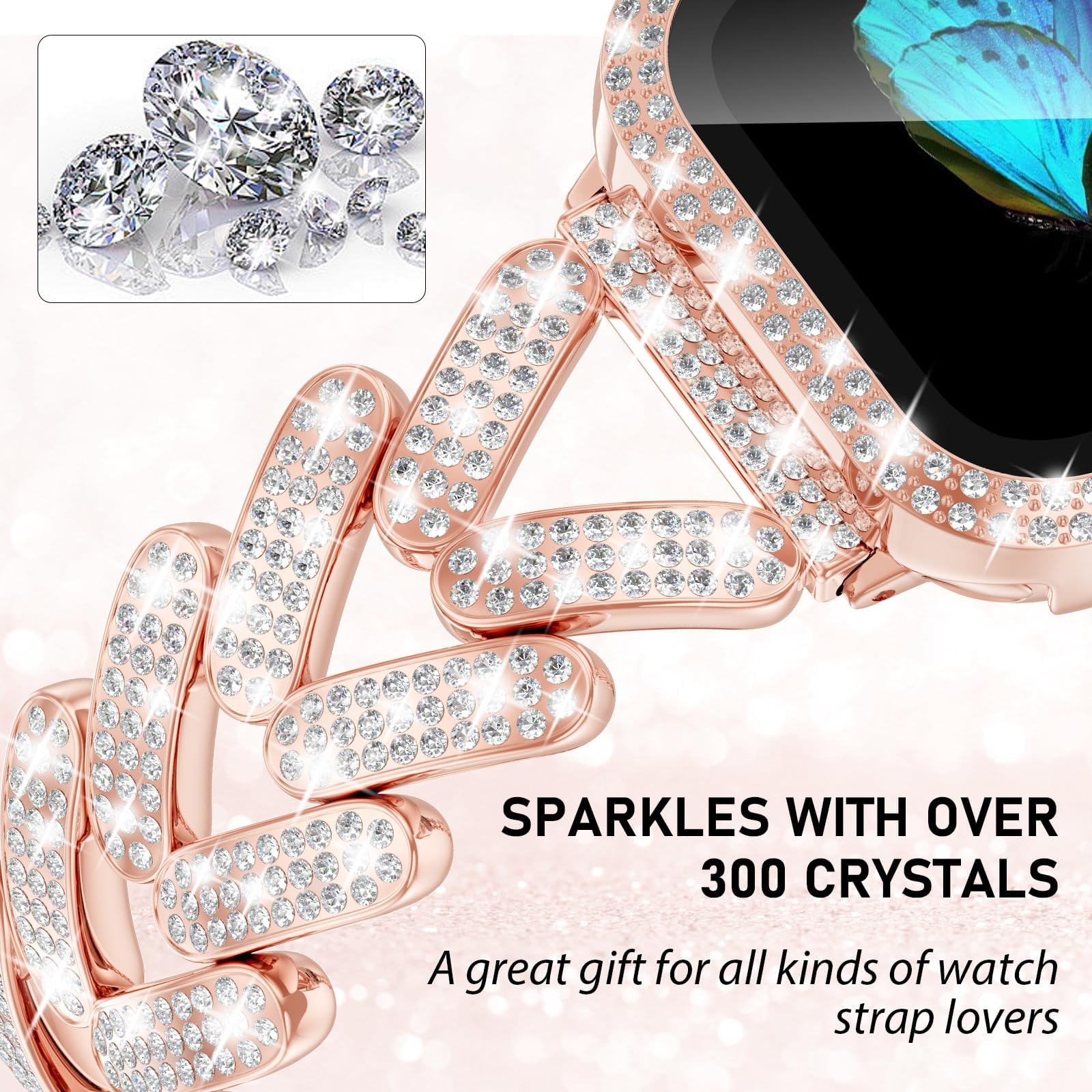 Bling Band for Apple Watch Str - Smartwatch Slim Watches For Men recension och pris