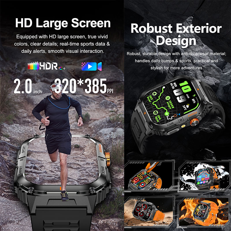 Large 1000mAh Battery Mens Out - Smartwatch Rugged Watches For Men recension och pris
