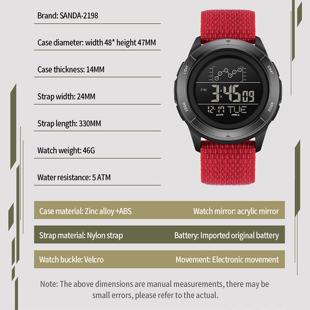 SANDA Electronic Watch Nylon S - Tide Watch Surf recension och pris