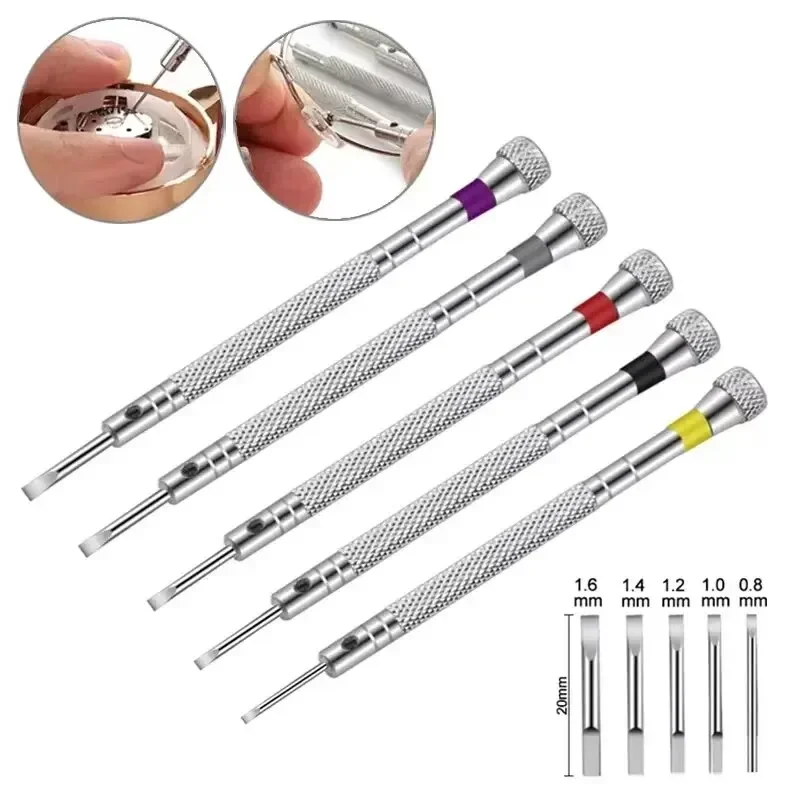 5pcs/set 0.8-1.6mm Steel Screw - Watchmaker Screwdriver recension och pris
