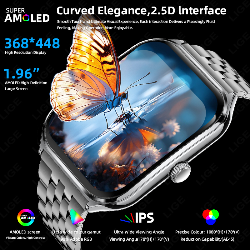 LIGE Fashion Ultra-Slim Amoled - Smartwatch Slim Watches For Men recension och pris
