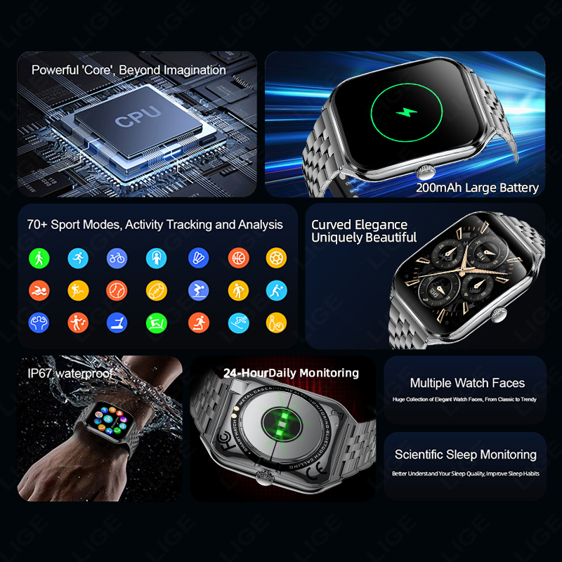 LIGE Fashion Ultra-Slim Amoled - Smartwatch Slim Watches For Men recension och pris