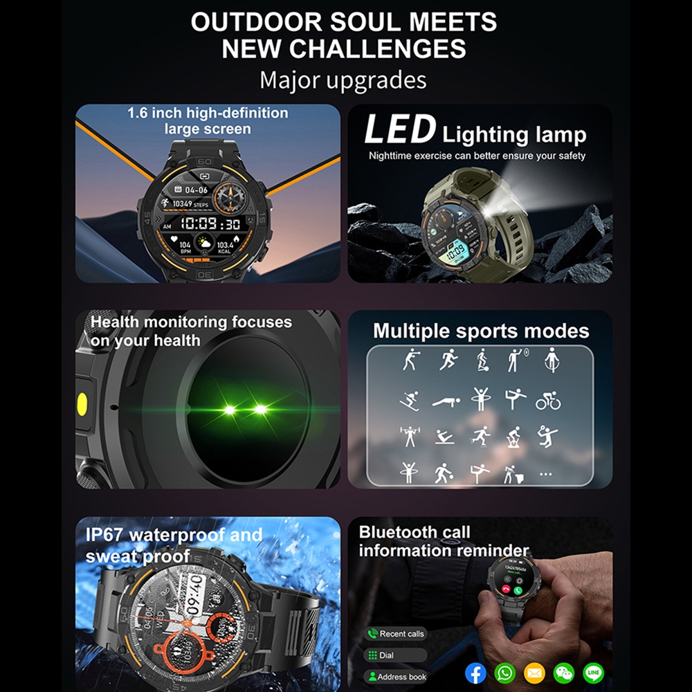 Outdoor Military Rugged Smartw - Smartwatch Rugged Watches For Men recension och pris