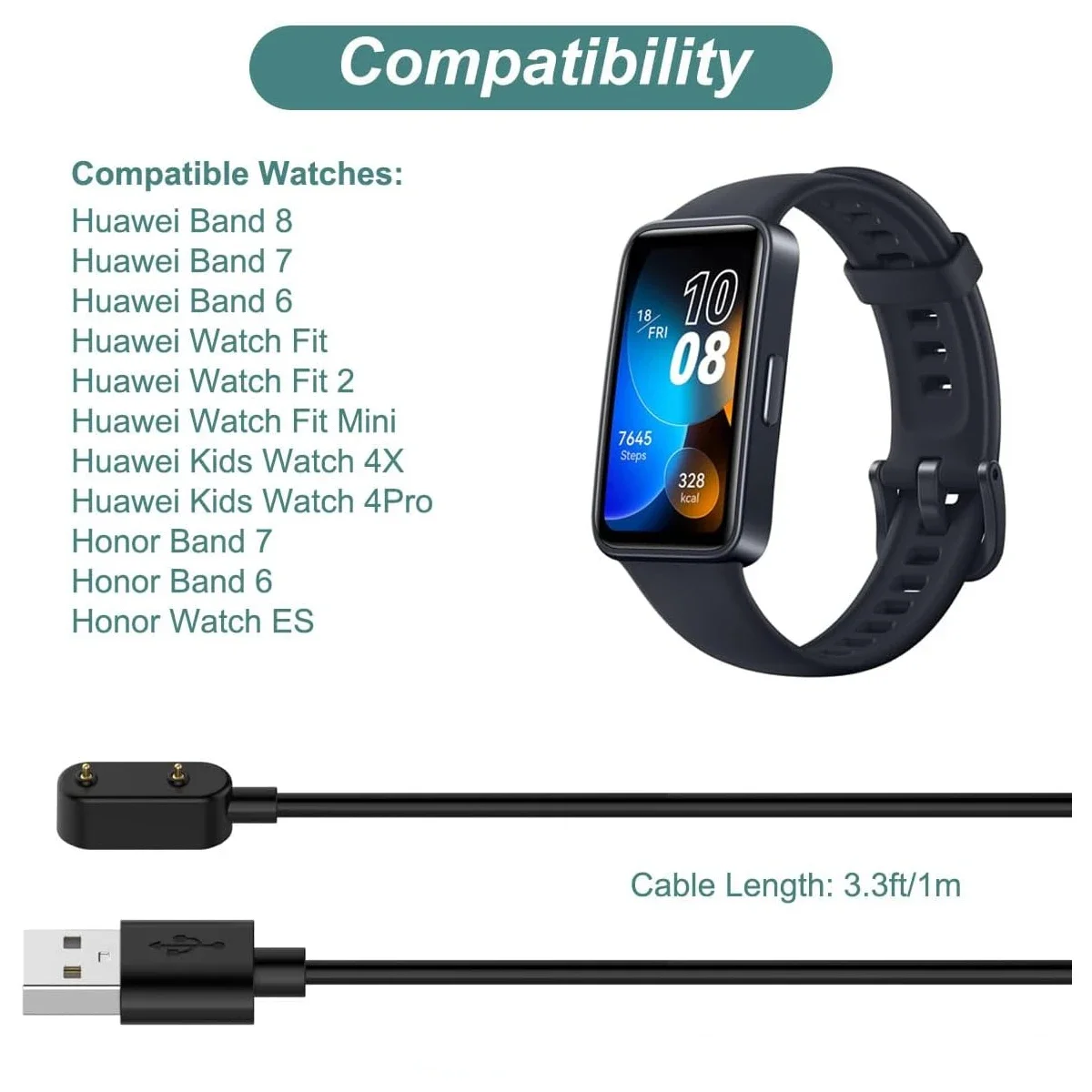 Smartwatch Charger Replacement - Huawei Smartwatch Watch Fit recension och pris