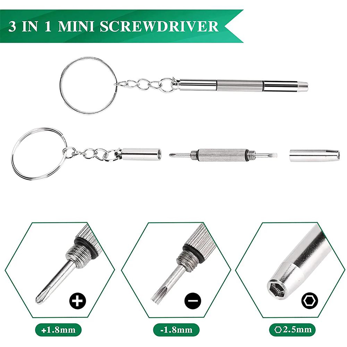 1/2/10pcs Mini 3 in1 Screwdriv - Watchmaker Screwdriver recension och pris