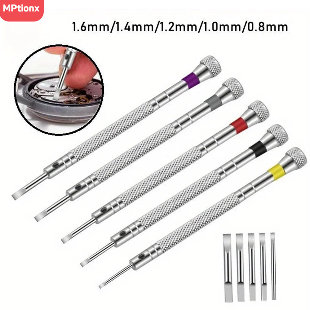 5pcs/set 0.8-1.6mm Steel Screw - Watchmaker Screwdriver recension och pris