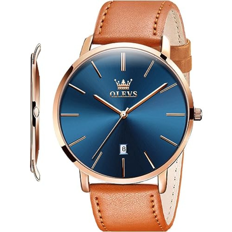 OLEVS Men Leather Watches Blac - Smartwatch Digital Watches For Men recension och pris