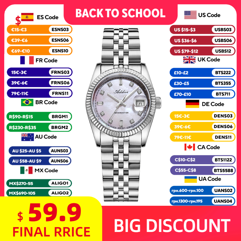 ADDIES 585 Quartz Women's Watc - Waterproof Diving Watch recension och pris